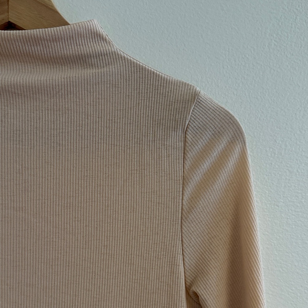 Women's Mock Neck Ribbed Top - Picture 2 of 5